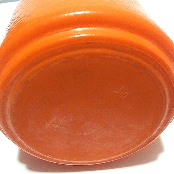 VINTAGE ORANGE PEEL TEXTURE PAINTED MILK GLASS MUG 8 OZ RETRO DRINKWARE HOME - Picture 7 of 8